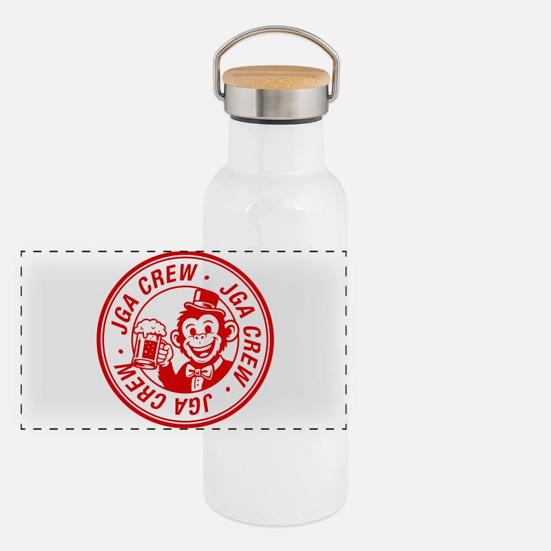 Jga Crew Affe Junggesellenabschied Panorama Thermosflasche mit Bambusdeckel