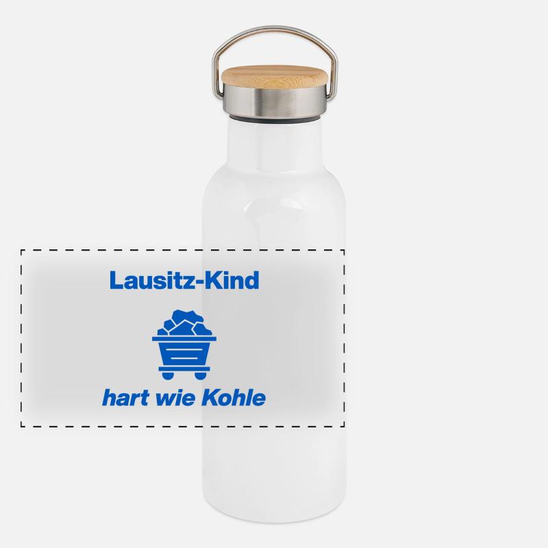 LAUSITZ-RACE : DURE COMME LE CHARBON ! Gourde isotherme avec bouchon en bambou