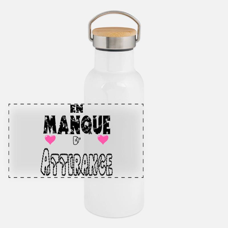 En Manque d'Attirance Gourde isotherme avec bouchon en bambou