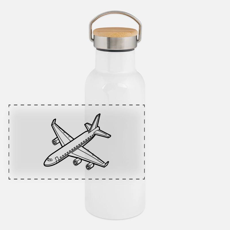 airplane Panoramic Thermal Bottle with Bamboo Lid