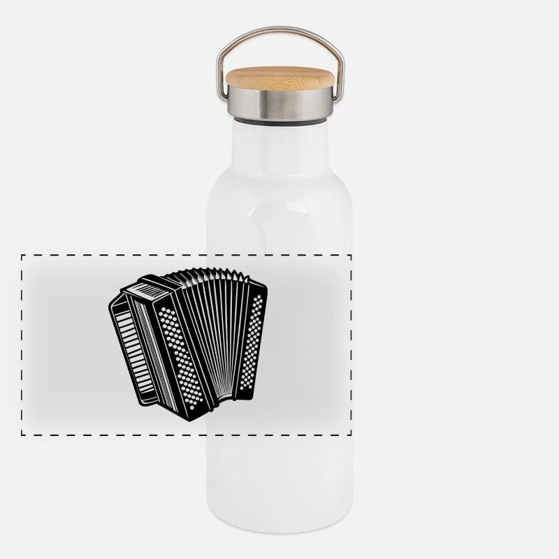 Luftakkordeon Panorama Thermosflasche mit Bambusdeckel