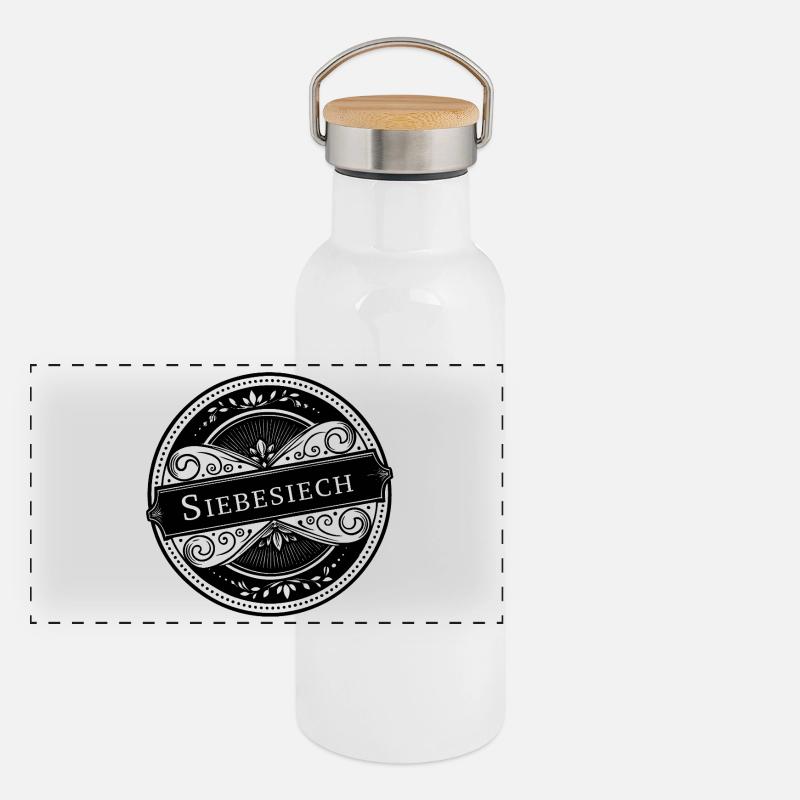 SIEBESIECH - Schweizer Bezeichnung für cooler Typ Panorama Thermosflasche mit Bambusdeckel