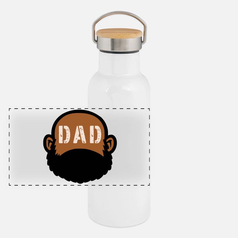 DAD BEARD Panorama Thermosflasche mit Bambusdeckel