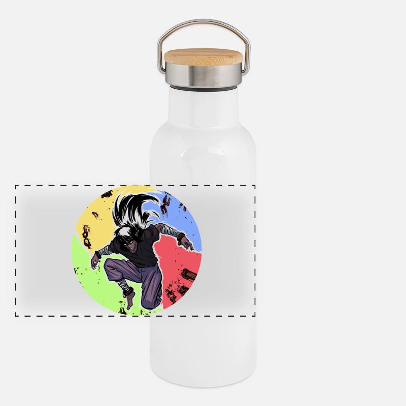 Feier der Freiheit Panorama Thermosflasche mit Bambusdeckel