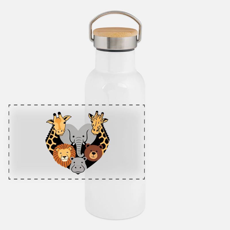 Tierliebe Panorama Thermosflasche mit Bambusdeckel