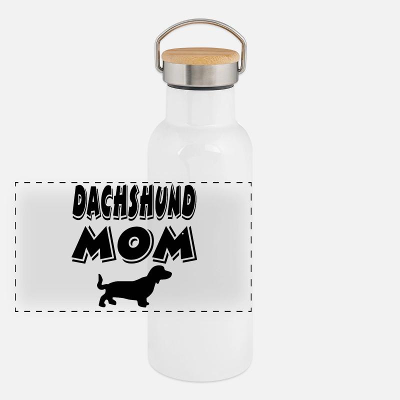Dackel Panorama Thermosflasche mit Bambusdeckel