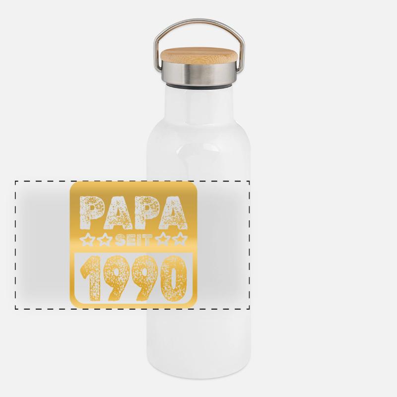 1990 Panorama Thermosflasche mit Bambusdeckel