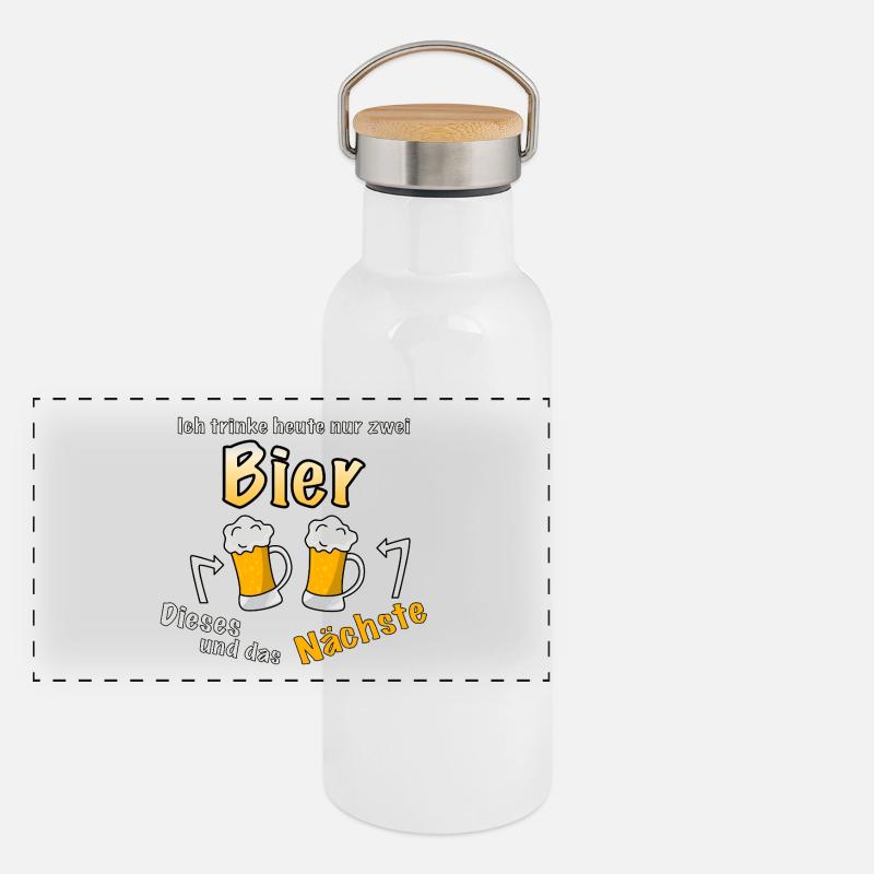 Noch ein Bier, bitte Panorama Thermosflasche mit Bambusdeckel