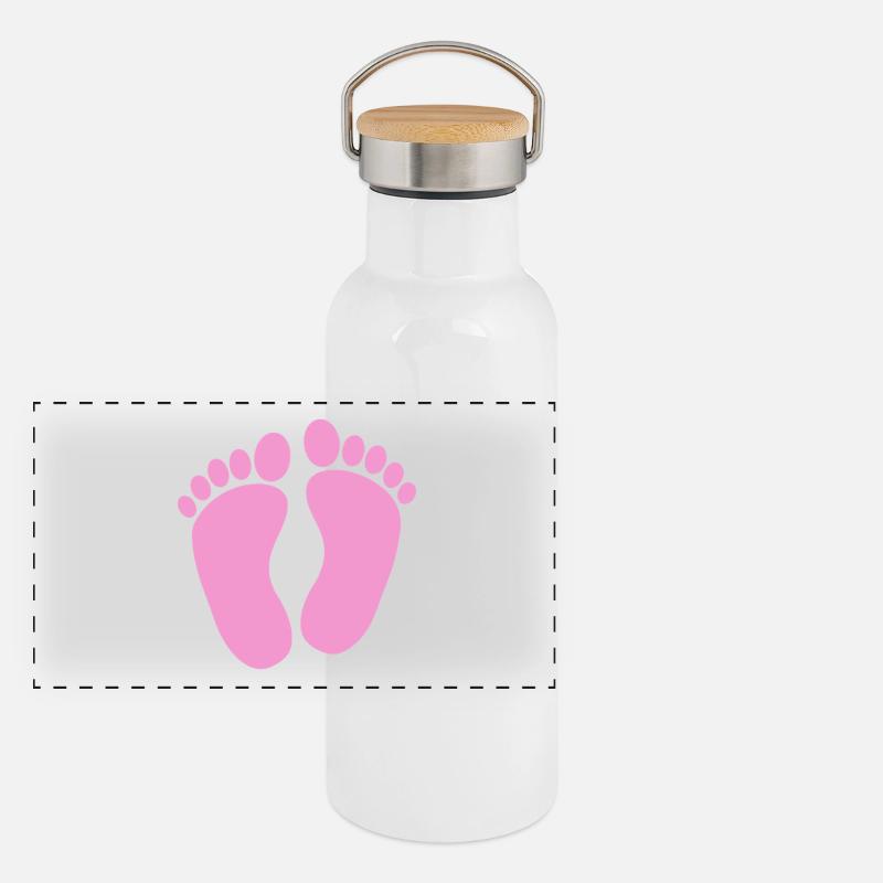 Pieds de bébé Gourde isotherme avec bouchon en bambou