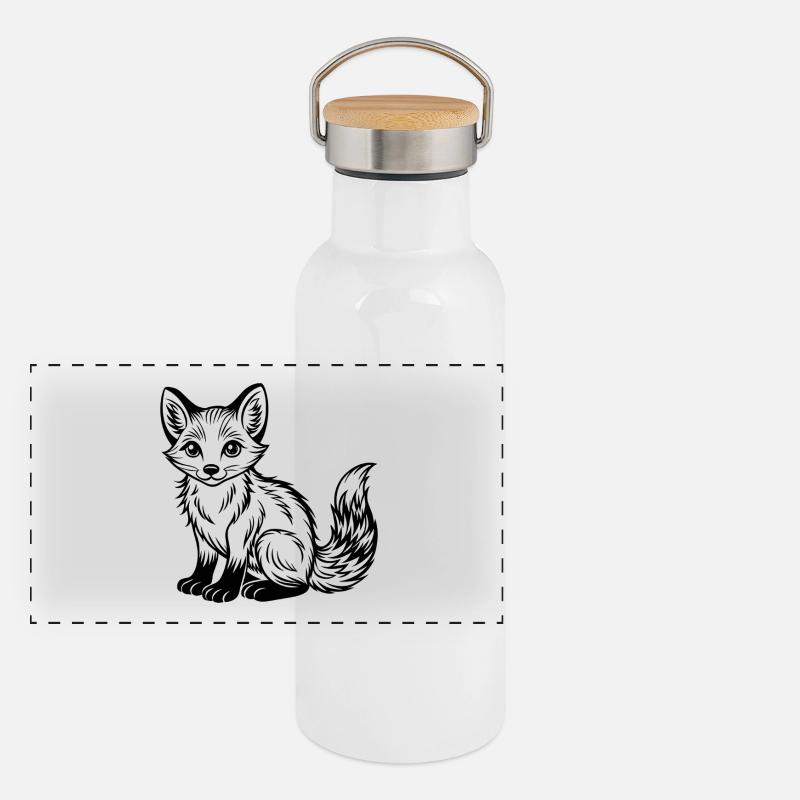 Fuchsbaby-Fuchs Panorama Thermosflasche mit Bambusdeckel