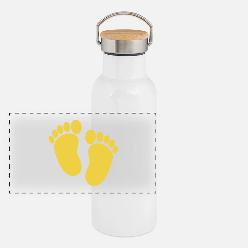 Pieds de bébé Gourde isotherme avec bouchon en bambou