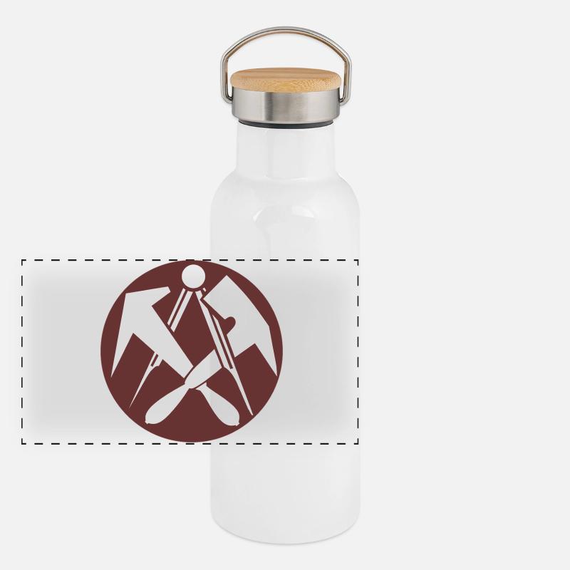 51164_Dachdecker, emblème de guilde, armoiries professionnelles Gourde isotherme avec bouchon en bambou