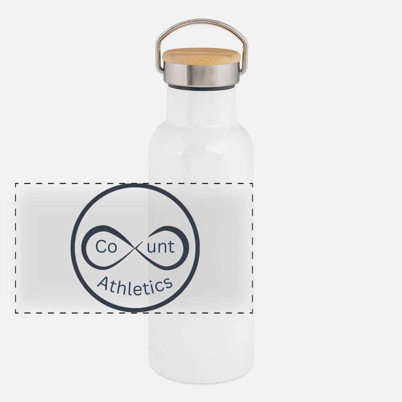 Unendliche Athletik Logo Panorama Thermosflasche mit Bambusdeckel