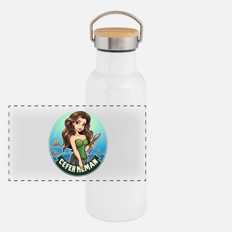 Motif de l’insigne d’héroïne de mer Gourde isotherme avec bouchon en bambou
