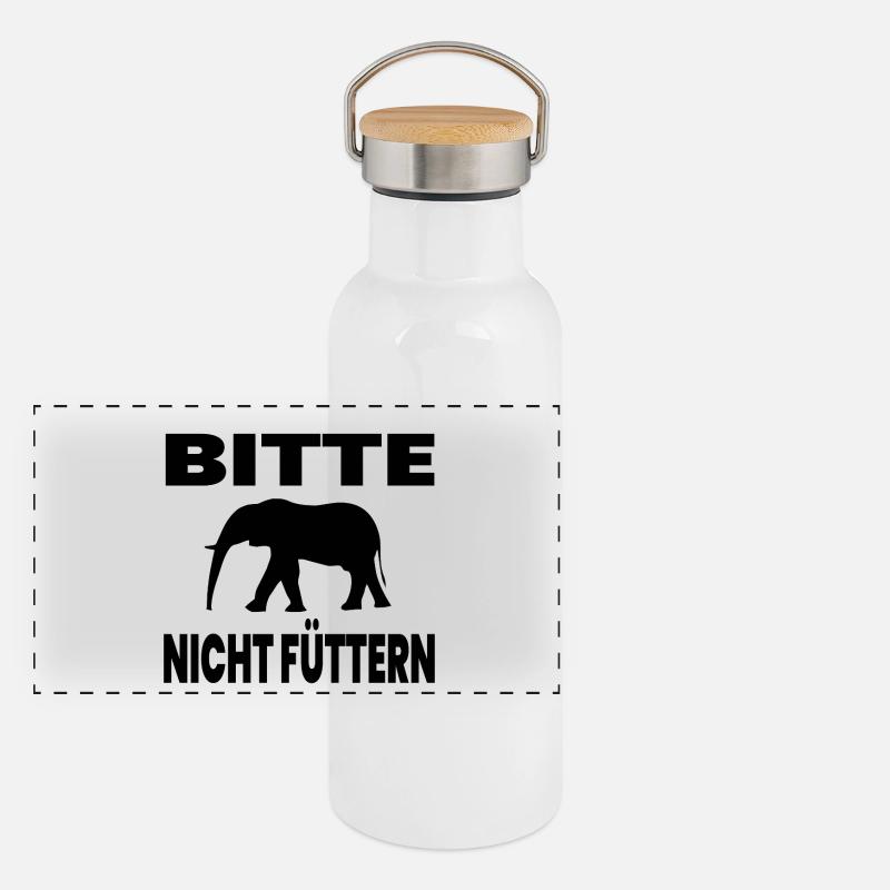 Elephants Panoramic Thermal Bottle with Bamboo Lid