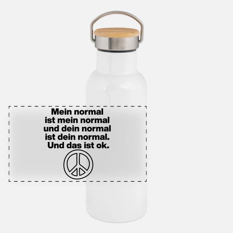 MON NORMAL EST MON NORMAL, LE TIEN VA BIEN ✌️ Gourde isotherme avec bouchon en bambou