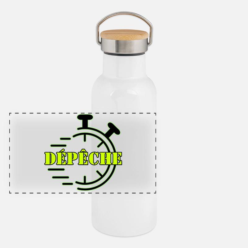Gourde isotherme avec bouchon en bambou