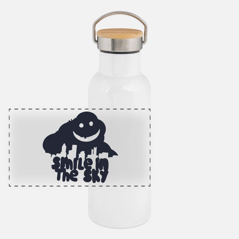 Sourire dans le ciel Gourde isotherme avec bouchon en bambou