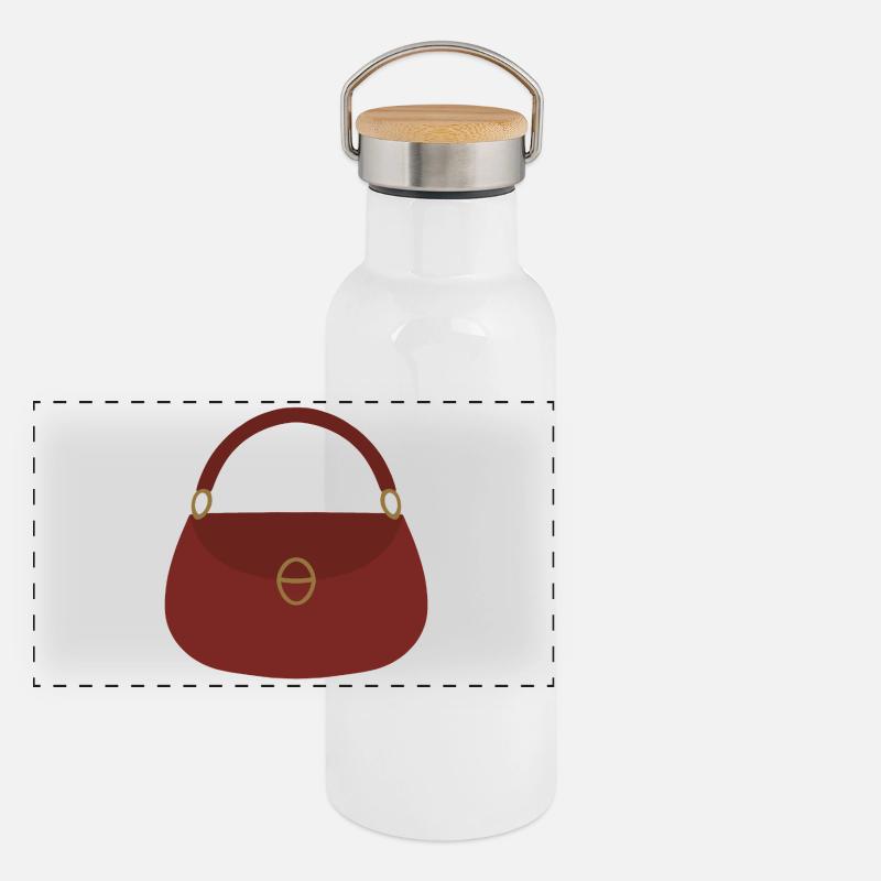 Silhouette de sac à main cramoisi Gourde isotherme avec bouchon en bambou