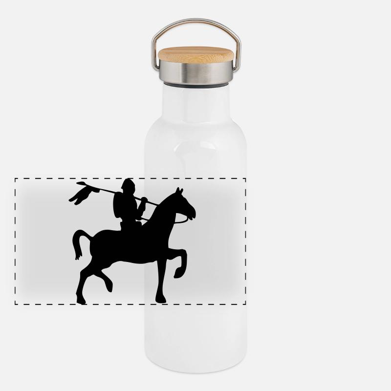 Silhouette du chevalier Gourde isotherme avec bouchon en bambou