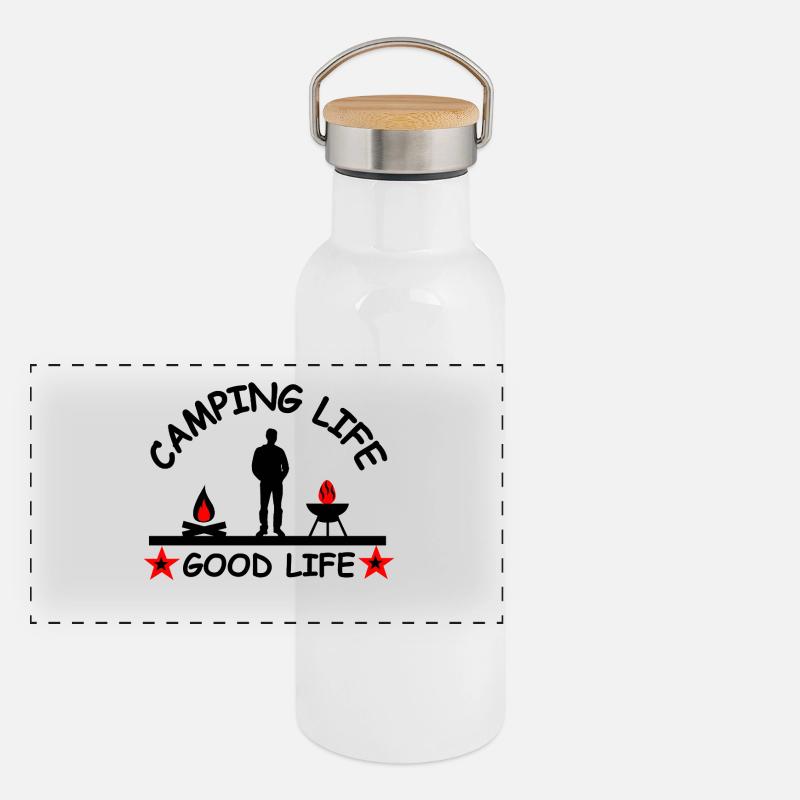 Panorama Thermosflasche mit Bambusdeckel