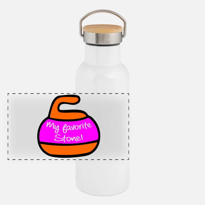 Valentinstags-Curling Panorama Thermosflasche mit Bambusdeckel
