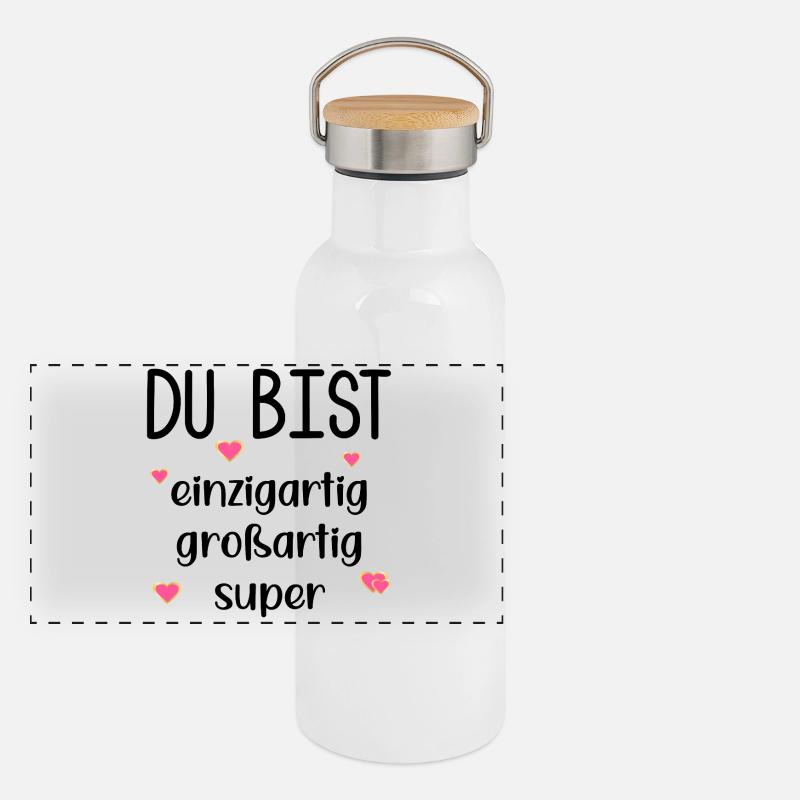 Wertschätzung Partnerschaft Dankbarkeit Panorama Thermosflasche mit Bambusdeckel