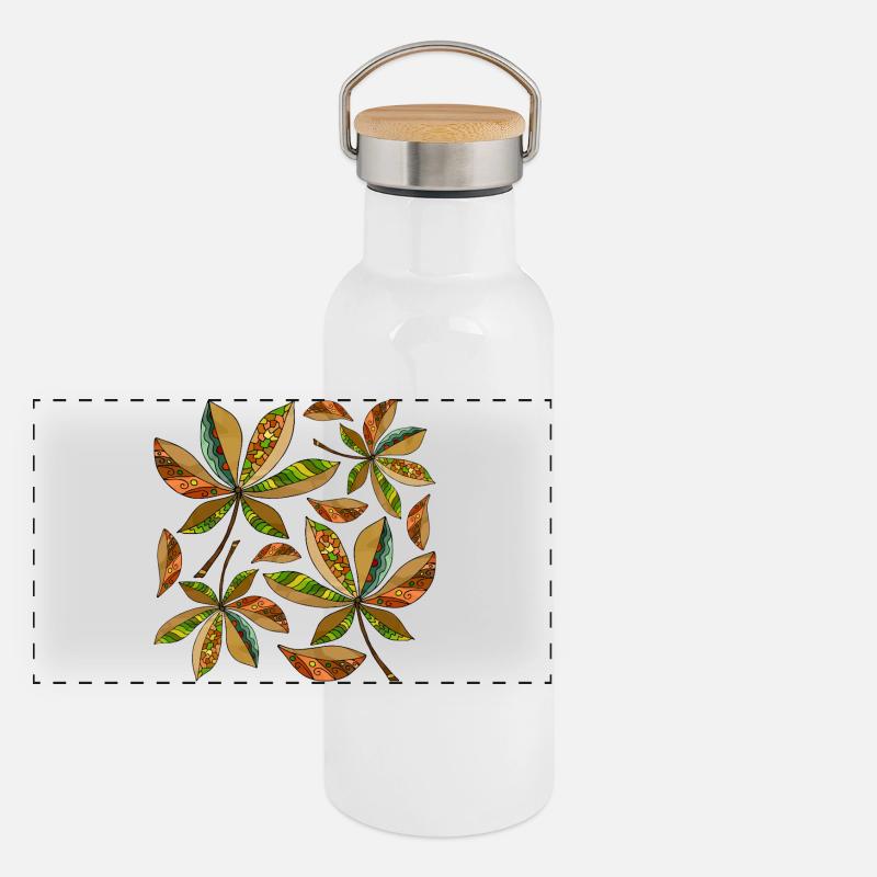 feuilles Gourde isotherme avec bouchon en bambou