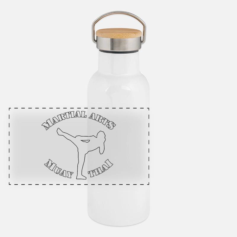 Panorama Thermosflasche mit Bambusdeckel
