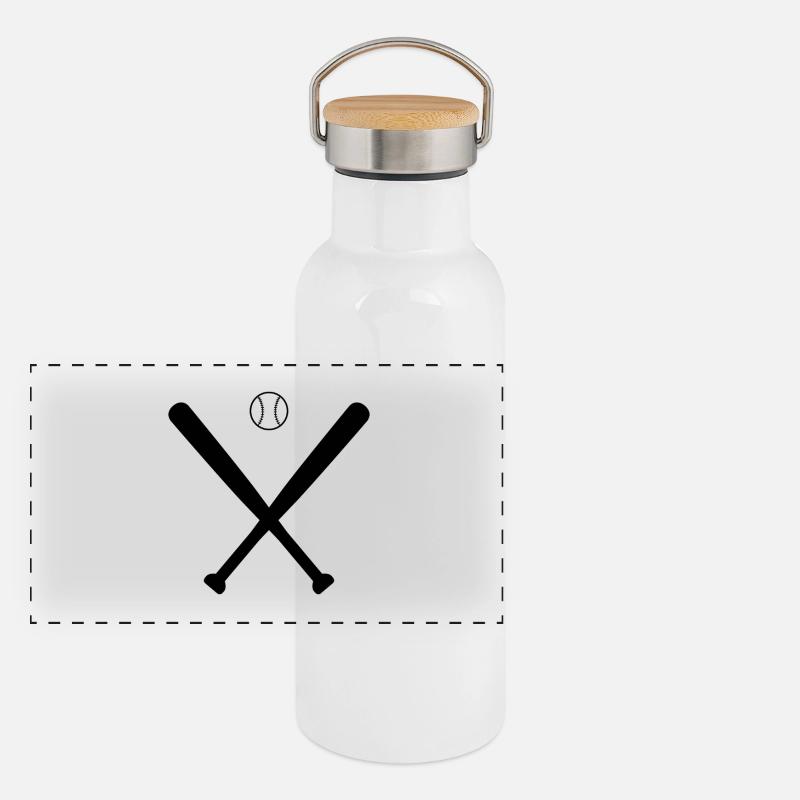 Bats de baseball Gourde isotherme avec bouchon en bambou