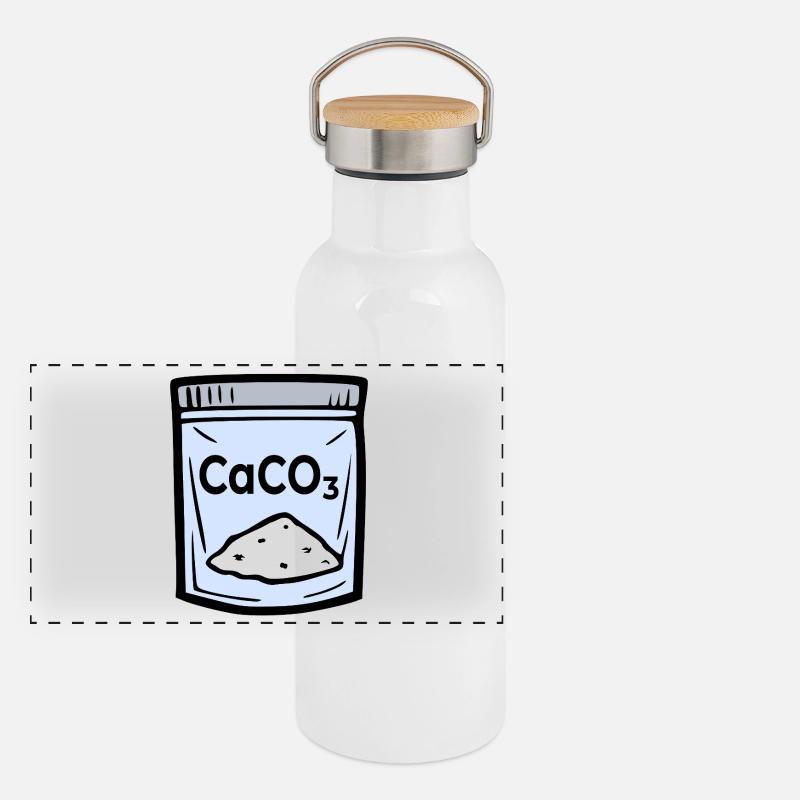 Carbonate de calcium, calcaire calcaire Gourde isotherme avec bouchon en bambou