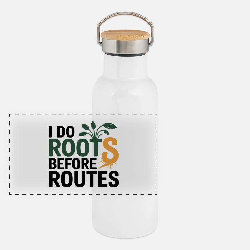 Naturopath I Do Roots Before Routes Professional  Panoramic Thermal Bottle with Bamboo Lid