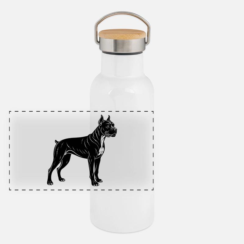 Boxer dog Panoramic Thermal Bottle with Bamboo Lid