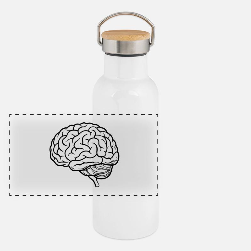 Gehirn Panorama Thermosflasche mit Bambusdeckel