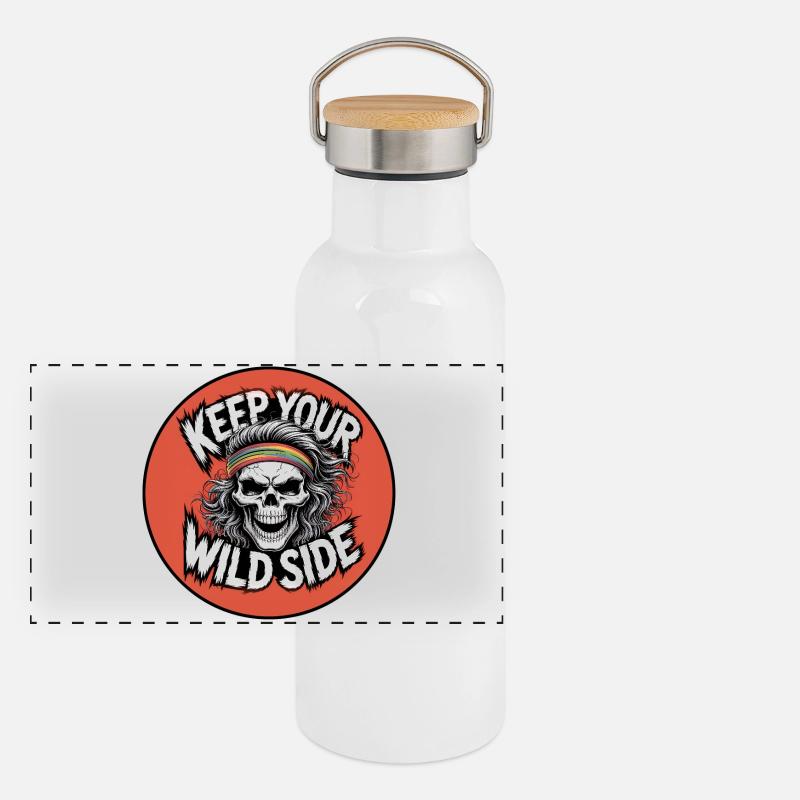 Behalte deine Wilde Seite Panorama Thermosflasche mit Bambusdeckel