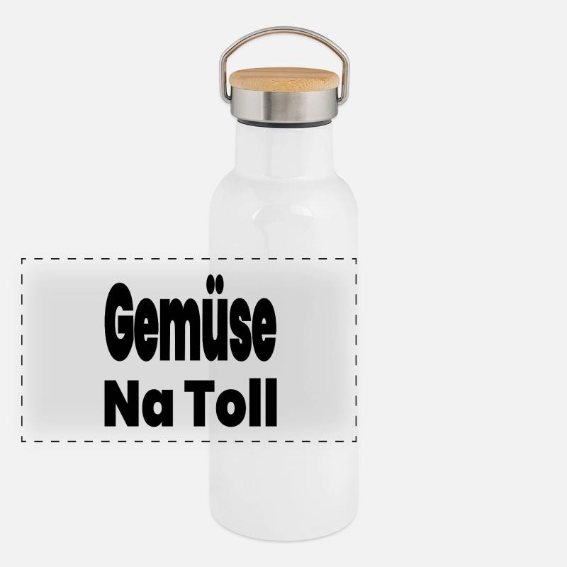 Gemüse Panorama Thermosflasche mit Bambusdeckel