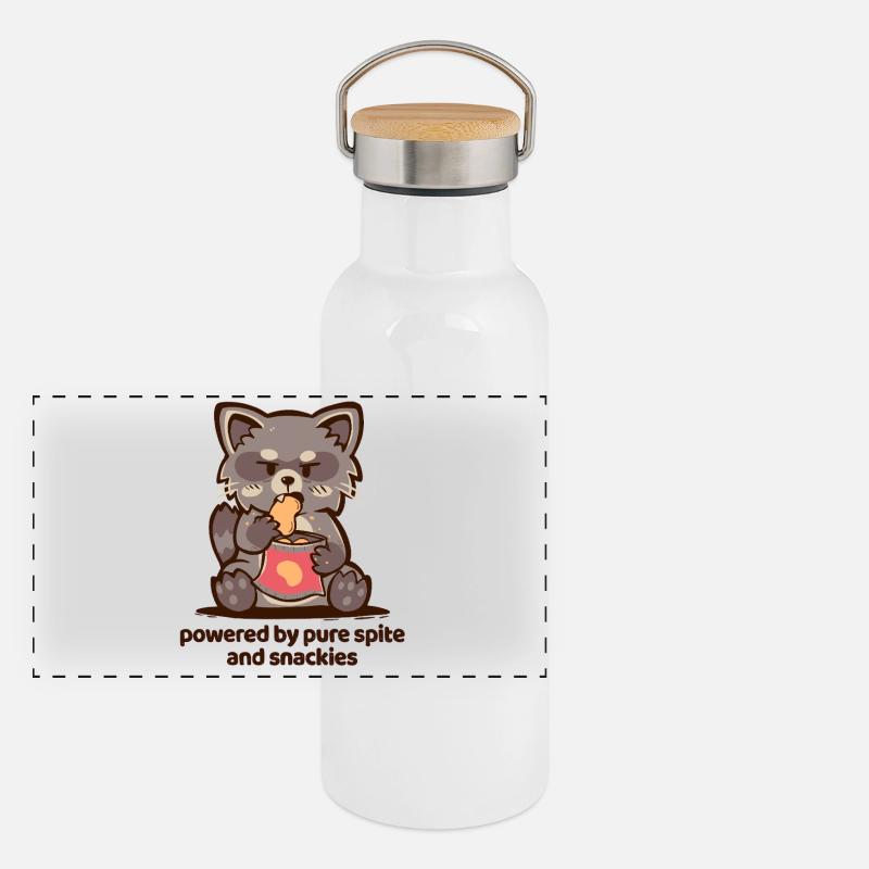 Powered by Pure Spite and Snackies Panoramic Thermal Bottle with Bamboo Lid