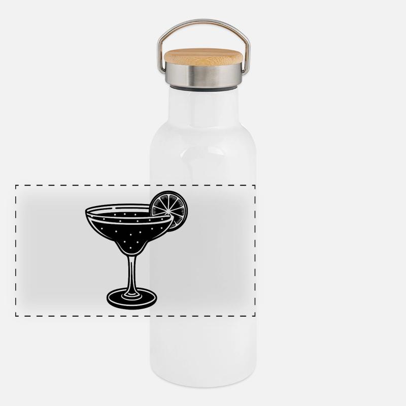 Margaritas Panorama Thermosflasche mit Bambusdeckel