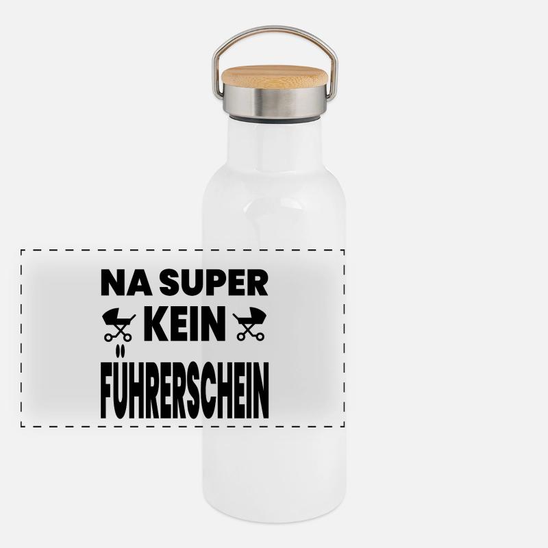 Führerschein Panorama Thermosflasche mit Bambusdeckel