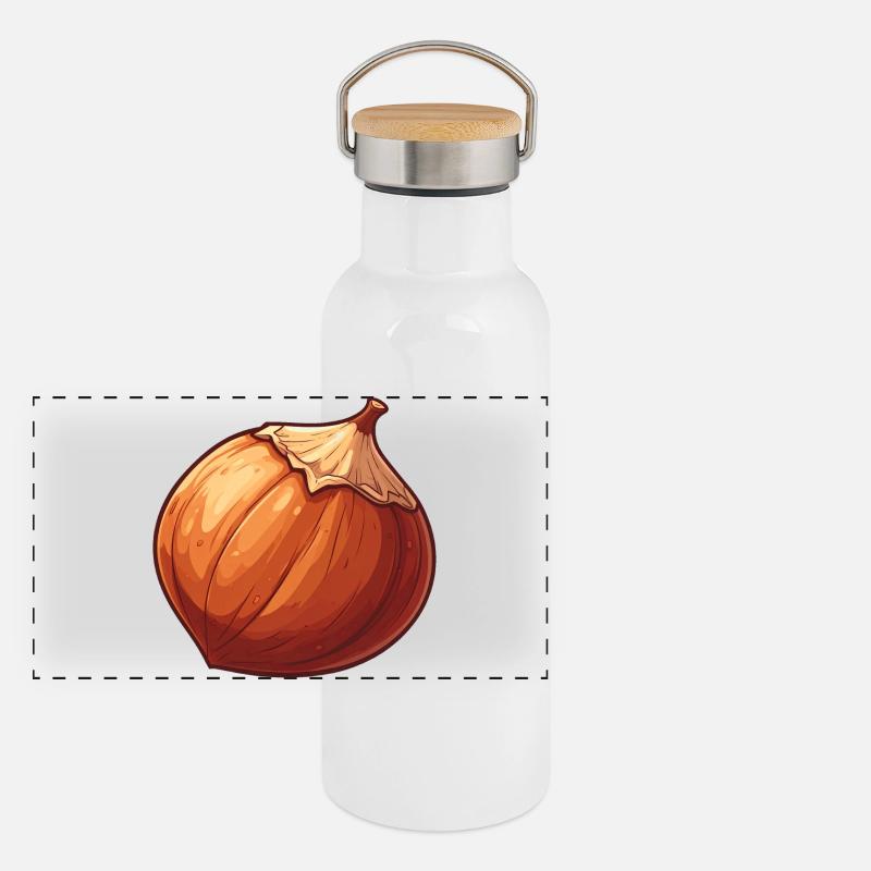 Haselnuss Panorama Thermosflasche mit Bambusdeckel