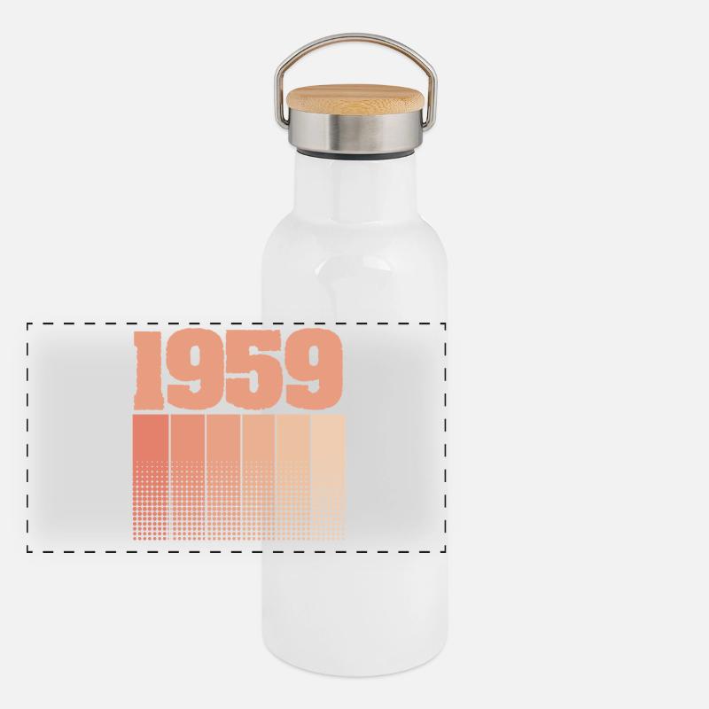 Né en 1959 Gourde isotherme avec bouchon en bambou