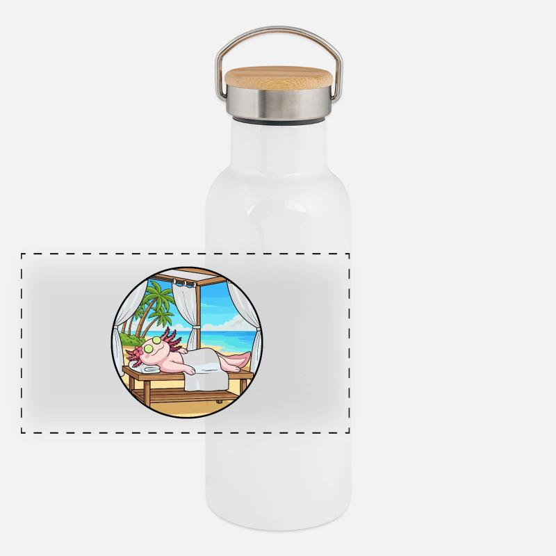 Spa plage Poisson Axolotl Art relaxant Gourde isotherme avec bouchon en bambou