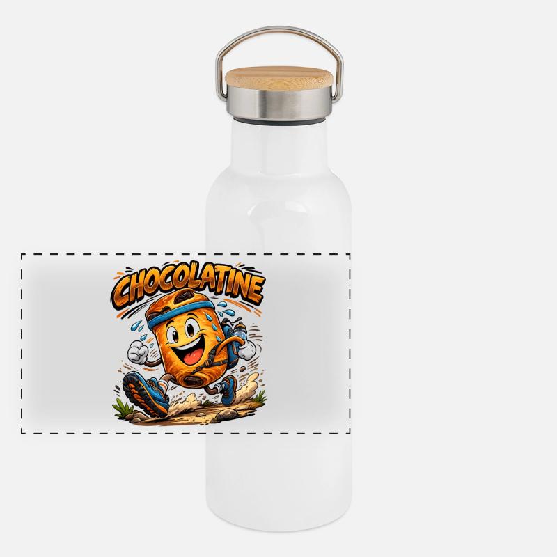 Chocolatine trail Panoramic Thermal Bottle with Bamboo Lid