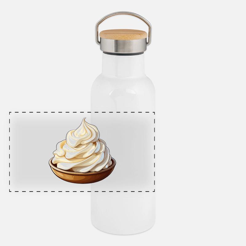 whipped cream Panoramic Thermal Bottle with Bamboo Lid