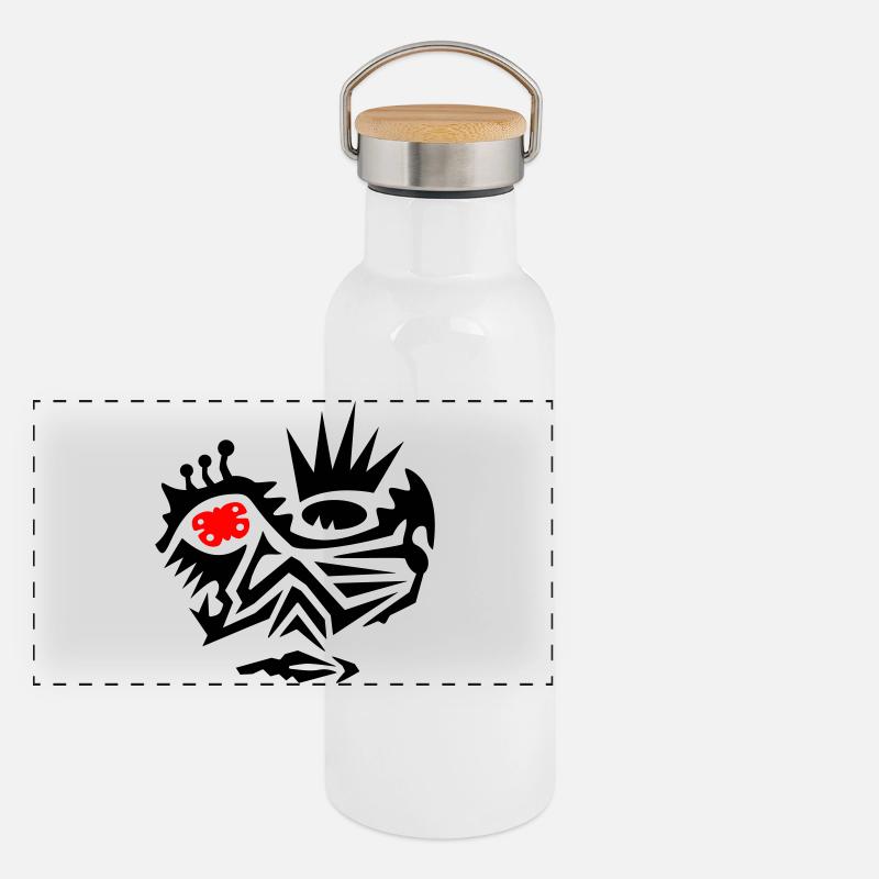 Face Tattoo Tribal with Butterfly Panoramic Thermal Bottle with Bamboo Lid