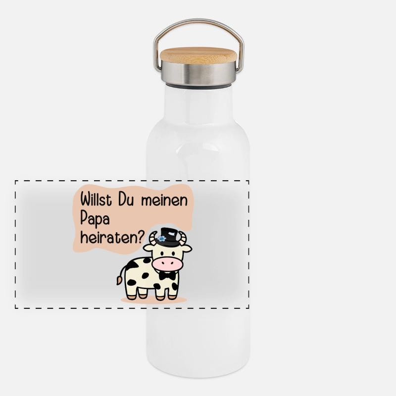 Marrying My Dad - Wedding Proposal Panoramic Thermal Bottle with Bamboo Lid