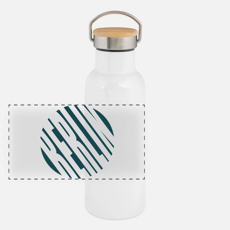 Berlin Strip Circle Panoramic Thermal Bottle with Bamboo Lid