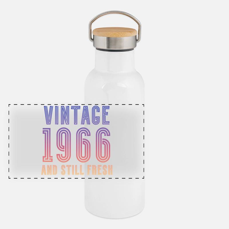 Millésime 1966 Gourde isotherme avec bouchon en bambou