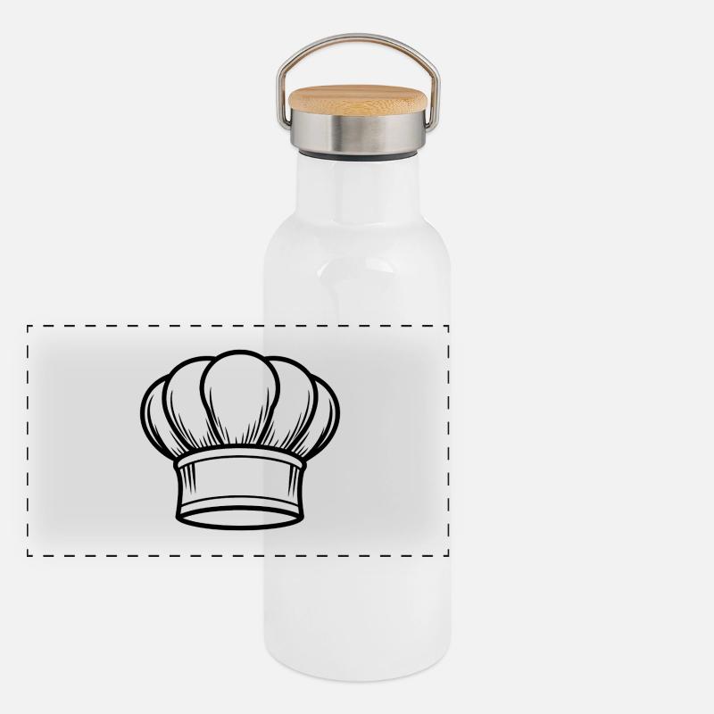 Chapeau de chef Gourde isotherme avec bouchon en bambou