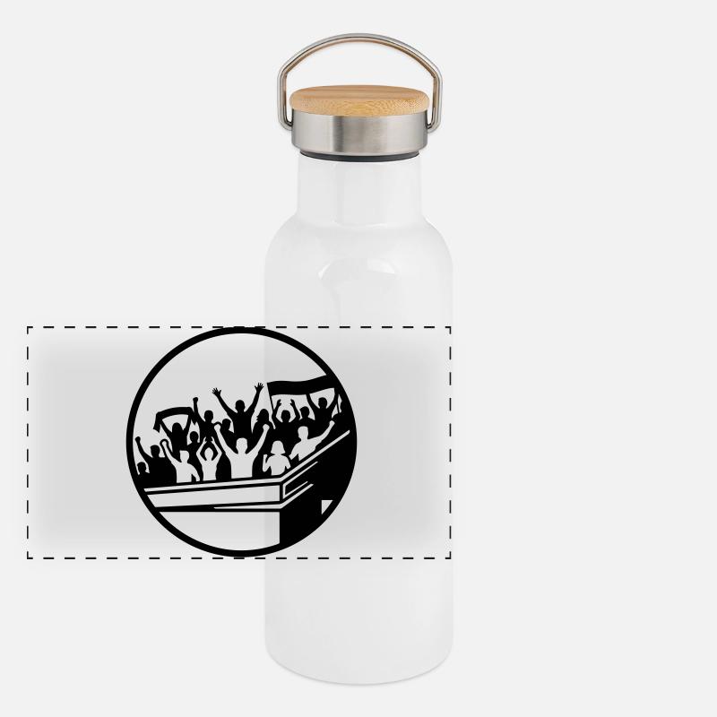 Silhouette du stade des supporters Gourde isotherme avec bouchon en bambou